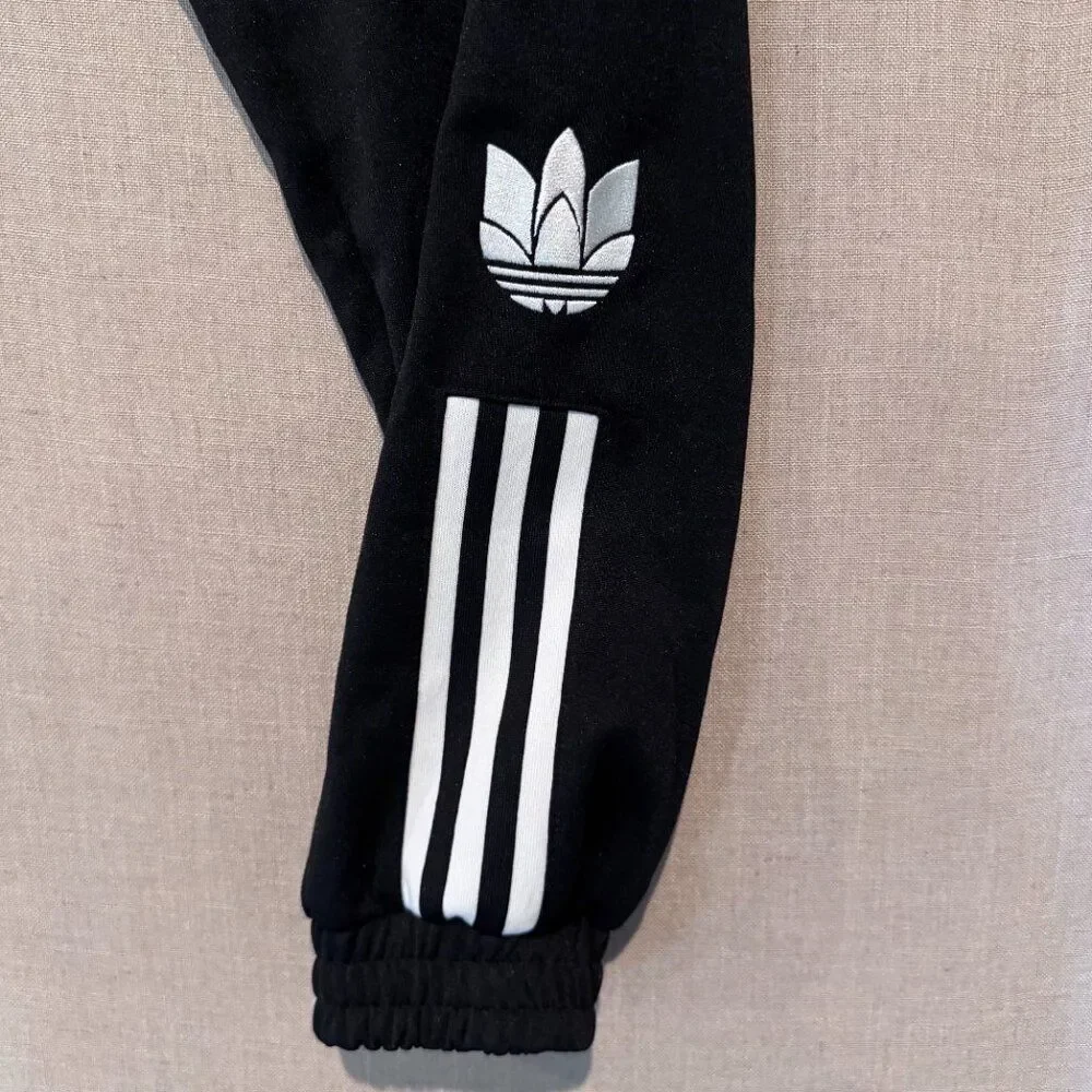 Adidas Originals XS Black Track Pants Joggers NWT 3 Stripes Trefoil Logo